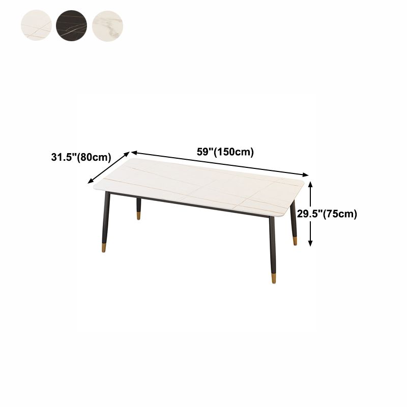 Modern Matte Finish Faux Marble Table Rectangle 4 Legs Dining Table Clearhalo ' dining_table' 'Dining Tables & Seating' 'Dining Tables' 'furn' 'furn_dining_table' 'Furniture' 'furniture_dining_table' 'Kitchen & Dining Furniture' 'kitchen&dining_furn' 'kitchen' 'kitchen_dining_table' 1200x1200_33672177-9274-4b75-94f0-8d2f79f8743a