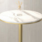 Glam Round Stone Bar Dining Table Iron Indoor Bistro Table with Single Pedestal Clearhalo 'Bar Furniture' 'Bar Tables' 'bar_tables' 'furn' 'furn_bar_tables' 'Furniture' 'furniture_bar_tables' 'Kitchen & Dining Furniture' 'kitchen&dining_furn' 'kitchen' 1200x1200_3368b651-d84d-45fe-8c2b-29112fbb64d6
