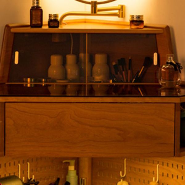 Contemporary Mirrored Glass Drawers Make-up Vanity with Storage for Bedroom Clearhalo 'Bedroom Furniture' 'furn' 'furn_makeup_vanities' 'Furniture' 'Makeup Vanities' 'makeup_vanities' 1200x1200_33690dc8-96cf-404c-b51c-9696f6e3133e