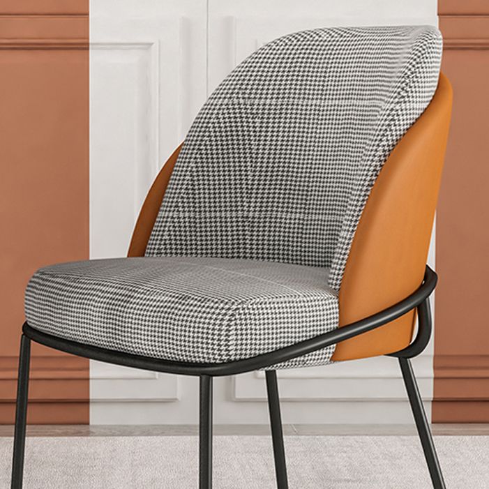 Nordic Style Metal Dining Room Chair Upholstered Armless Chair for Restaurant Use Clearhalo ' kitchen&dining_furn' 'Dining Chairs' 'Dining Tables & Seating' 'dining_chair' 'furn' 'furn_dining_chair' 'Furniture' 'furniture_dining_chair' 'Kitchen & Dining Furniture' 'kitchen' 1200x1200_33695387-9c77-4ead-ab36-582275b27579