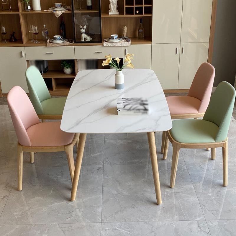 Moderne stenen top eettafel natuurlijke afwerking benen Diner Room keukentafel