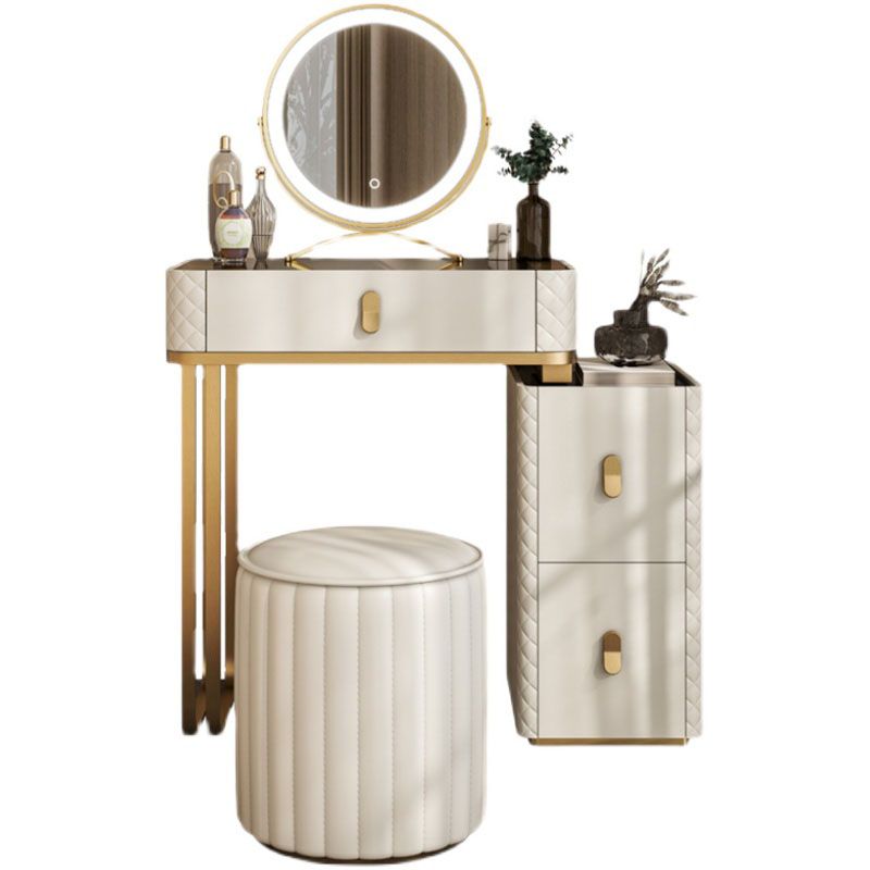 Glam Mirrored Vanity Desk Bedroom Vanity Dressing Table with Drawer