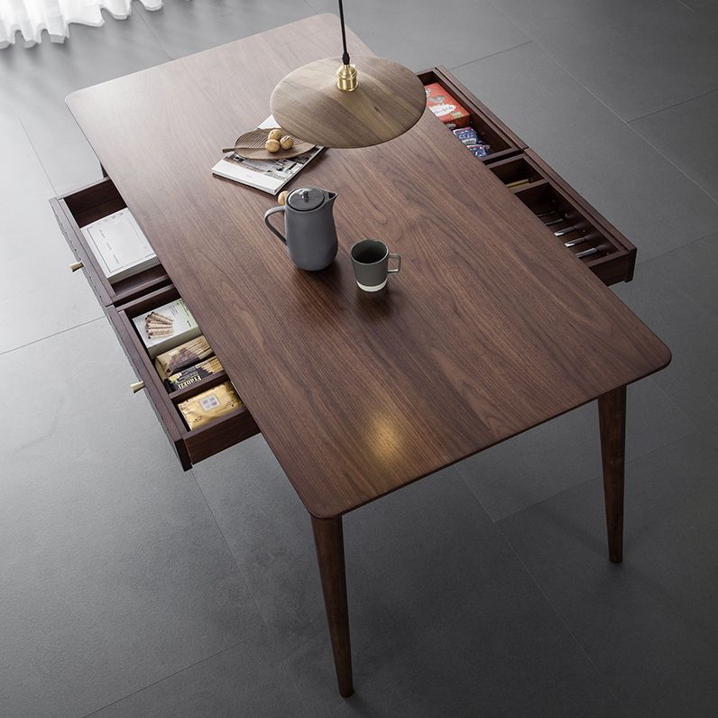 Hickory Rectangle Wood Table Storage Dining Table with 4 Legs for Restaurant Clearhalo ' dining_table' 'Dining Tables & Seating' 'Dining Tables' 'furn' 'furn_dining_table' 'Furniture' 'furniture_dining_table' 'Kitchen & Dining Furniture' 'kitchen&dining_furn' 'kitchen' 'kitchen_dining_table' 1200x1200_336b1f7b-361b-48c1-b5b7-ce2a77d97584