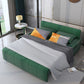 Faux Ledersofa Bett mit Aufbewahrung modernes dunkelgrünes Sofa mit Kissen