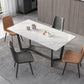 Juego de mesa de comedor blanca rectangular, mesa de comedor y sillas modernas de piedra sinterizada, 1/4/5/7 Uds.