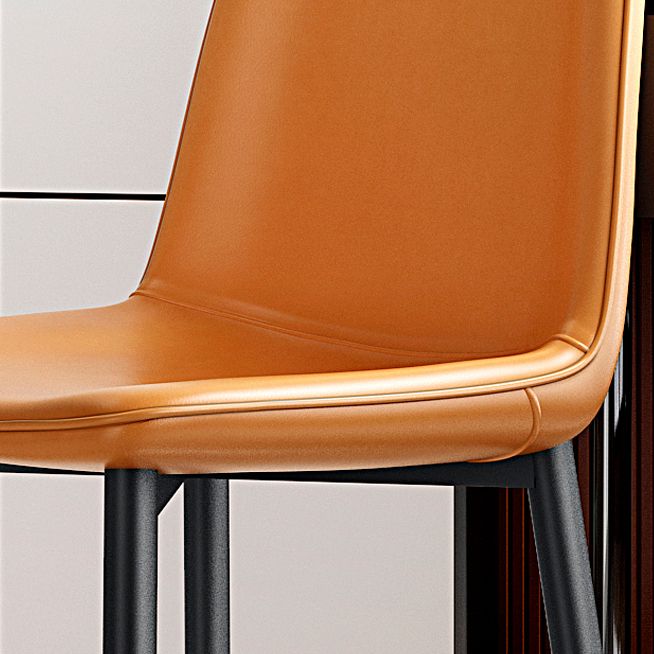 Home Scandinavian Side Chair Solid Back Metal Dining Room Chair with Black Legs Clearhalo ' kitchen&dining_furn' 'Dining Chairs' 'Dining Tables & Seating' 'dining_chair' 'furn' 'furn_dining_chair' 'Furniture' 'furniture_dining_chair' 'Kitchen & Dining Furniture' 'kitchen' 1200x1200_336dbc03-74bf-4cf7-b638-3a5fd26f175f