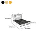 Crown Glam Headboard Bed Open-Frame Metal Bed With Footboard