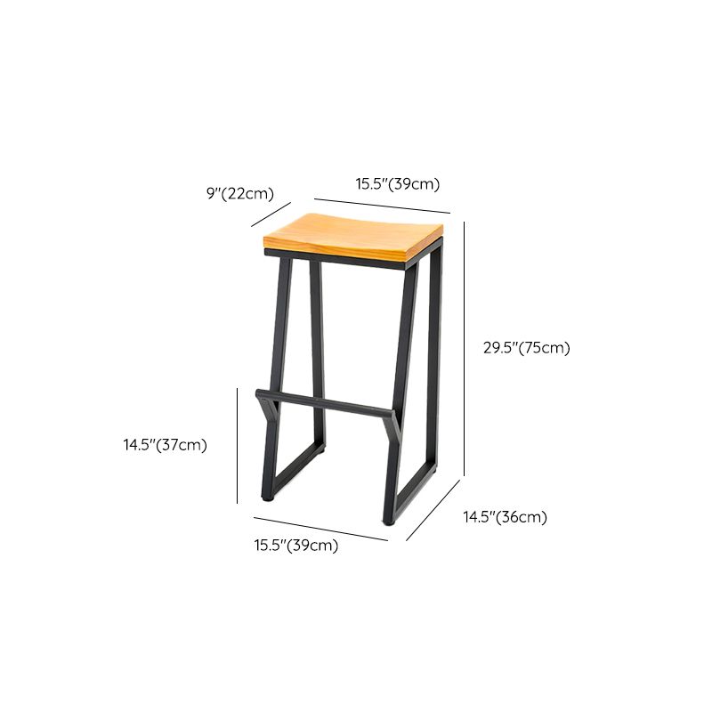 Modern Armless Counter Stool Iron Cafe Bar Stool with Seat and Pedal Clearhalo 'Bar Furniture' 'Bar Stools' 'bar_stools' 'furn' 'furn_bar_stools' 'Furniture' 'Kitchen & Dining Furniture' 1200x1200_336f7196-3685-4848-9672-319b0b26a24a