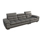 Modern Sofa Bed Leather Upholstered Grey Latex/sponge Upholstered Solid Wood Frame Sofa