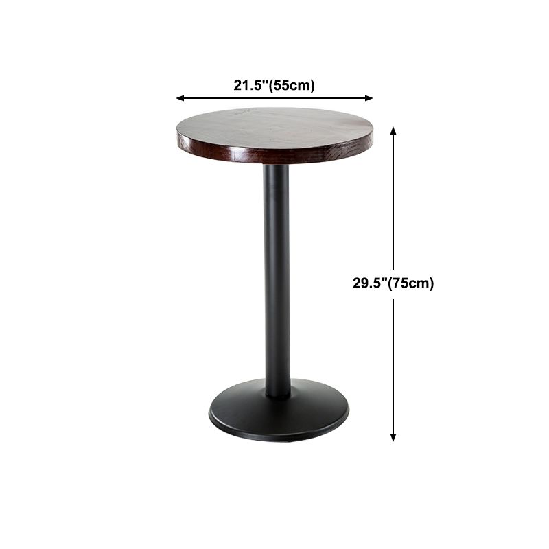 Industrial Round Wood Indoor Bar Dining Table Iron Single Pedestal Bistro Table Clearhalo 'Bar Furniture' 'Bar Tables' 'bar_tables' 'furn' 'furn_bar_tables' 'Furniture' 'furniture_bar_tables' 'Kitchen & Dining Furniture' 'kitchen&dining_furn' 'kitchen' 1200x1200_3370182d-0709-4eb0-a928-787c3c6343dc