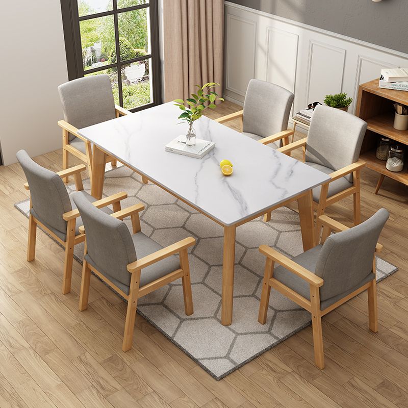 Minimalist Sintered Stone Top Kitchen Dining Set White Standard Dining Set with 4 Legs Table Clearhalo 'Dining Room Sets' 'Dining Tables & Seating' 'dining_room_set' 'furn' 'furn_dining_room_set' 'Furniture' 'furniture_dining_room_set' 'Kitchen & Dining Furniture' 'kitchen&dining_furn' 'kitchen' 1200x1200_33701cd1-5071-46bd-abd6-1f8171ed9f5d