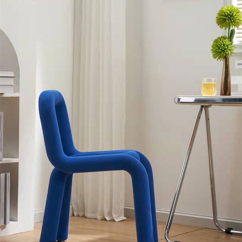 Home Fabric Side Chair Glam Style Open Back Armless Chair Set