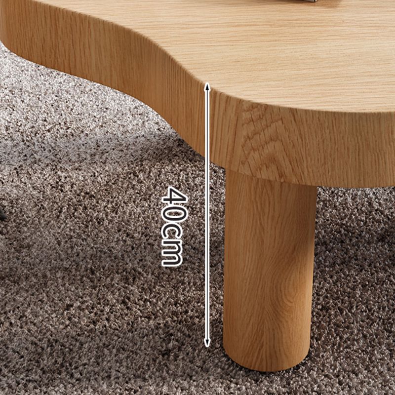 Nordic Geometric Wooden Coffee Table 3 Legs Cocktail Table - 15.75" H