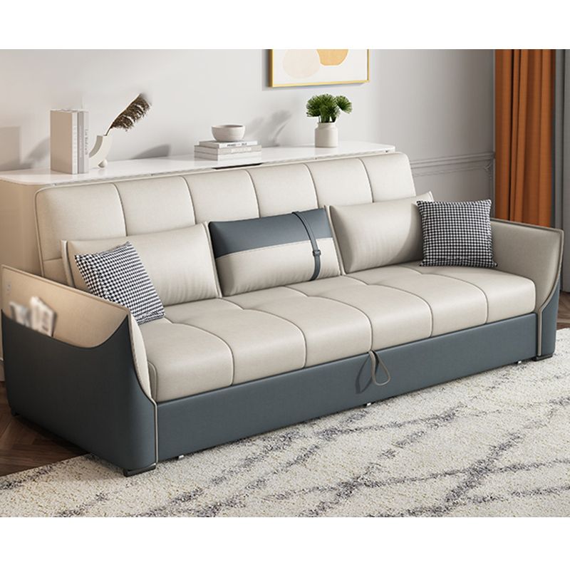 Manual Reclining Cushion Back Sectional Sofa 35.43"High Fabric Sofa Bed with Storage Clearhalo 'furn' 'furn_sectionals' 'Furniture' 'furniture_sectionals' 'Living Room Furniture' 'Sectionals' 1200x1200_33735a71-8b14-4b01-aa90-d6d45412f42b