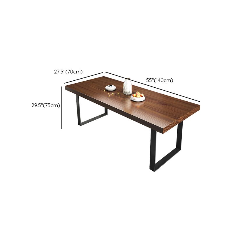 Brown Solid Wood Industrial Dining Table Set 1/2/5/7 Pcs Dinette Set for Home Clearhalo 'Dining Room Sets' 'Dining Tables & Seating' 'dining_room_set' 'furn' 'furn_dining_room_set' 'Furniture' 'Kitchen & Dining Furniture' 1200x1200_33768f01-3f72-488c-ae92-a4232865f269