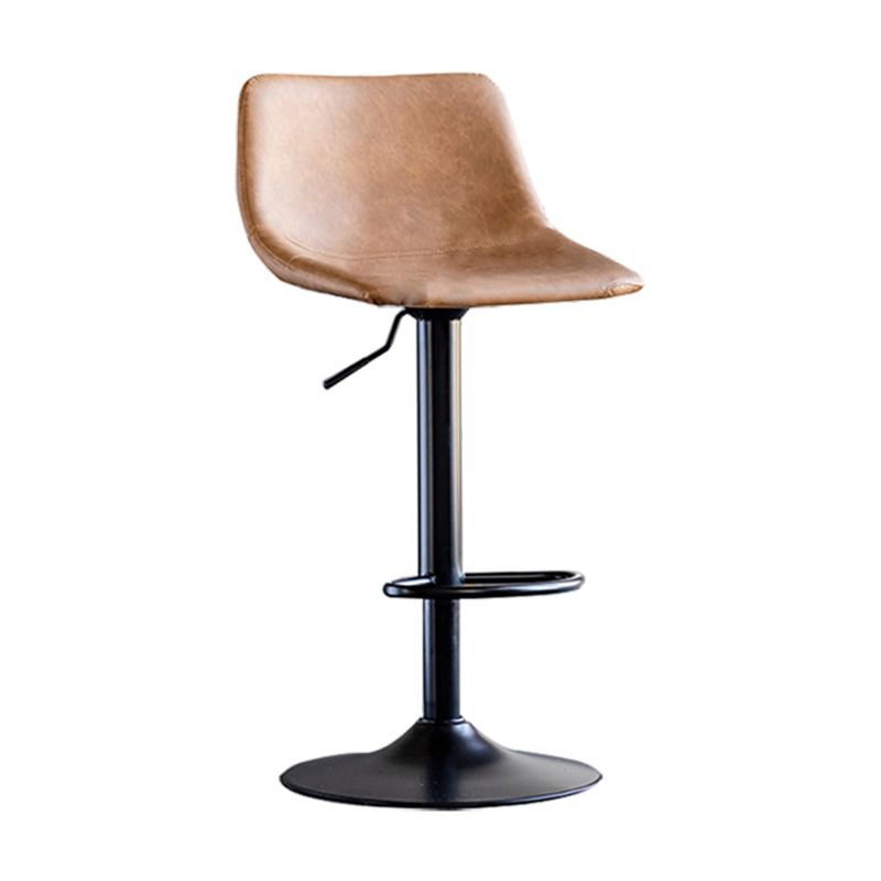 Contemporary Adjustable Footrest Barstool Matte Finish Leather Stool Clearhalo 'Bar Furniture' 'Bar Stools' 'bar_stools' 'furn' 'furn_bar_stools' 'Furniture' 'furniture_bar_stools' 'Kitchen & Dining Furniture' 1200x1200_3377c6cc-78e8-496a-b8a0-2f36c0ec950f