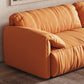 Contemporary Pillow Top Arm Settee Orange Faux Leather Sofa for Living Room Clearhalo 'furn' 'furn_sofas' 'Furniture' 'Living Room Furniture' 'Sofa' 'sofas' 1200x1200_3378e89d-36f2-46db-8b7f-aa1492484cd5