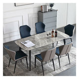 Sintered Stone Dining Table Simplicity Style 4 Legs Carbon Steel Base Rectangle Table for Home Clearhalo ' dining_table' 'Dining Tables & Seating' 'Dining Tables' 'furn' 'furn_dining_table' 'Furniture' 'furniture_dining_table' 'Kitchen & Dining Furniture' 'kitchen&dining_furn' 'kitchen' 'kitchen_dining_table' 1200x1200_337ac3f7-77f0-4af9-b195-ffbd2dbe8972