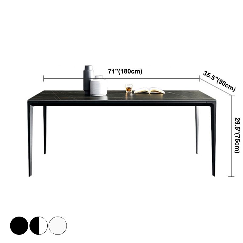 Modern Rectangle Dining Table Sintered Stone Dining Table with 4 Metal Legs Clearhalo ' dining_table' 'Dining Tables & Seating' 'Dining Tables' 'Furniture' 'furniture_dining_table' 'Kitchen & Dining Furniture' 'kitchen&dining_furn' 'kitchen' 'kitchen_dining_table' 1200x1200_337ae2ef-08a8-4fd0-9d6f-3006a8f91f59