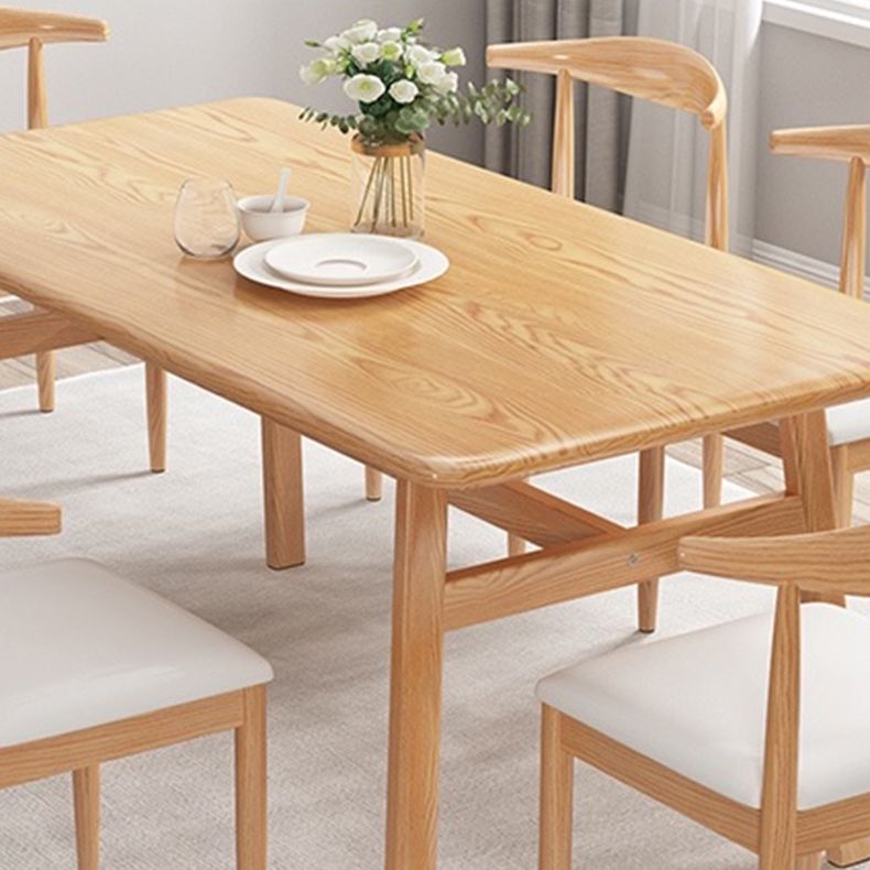 Contemporary Fixed Solid Wood Dining Room Table with 4 Solid Wood Legs Kitchen Dining Set Clearhalo 'Dining Room Sets' 'Dining Tables & Seating' 'dining_room_set' 'furn' 'furn_dining_room_set' 'Furniture' 'furniture_dining_room_set' 'Kitchen & Dining Furniture' 'kitchen&dining_furn' 'kitchen' 1200x1200_337ae44f-564a-4ac0-9dc5-4a903d8418e0