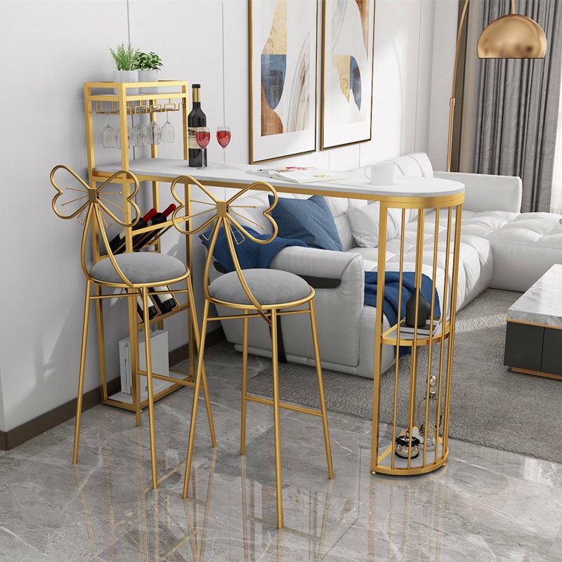 Contemporary Bar Dining Table 42-Inch Top Bar Height Table with Wine Storage Clearhalo 'Bar Furniture' 'Bar Tables' 'bar_tables' 'furn' 'furn_bar_tables' 'Furniture' 'furniture_bar_tables' 'Kitchen & Dining Furniture' 'kitchen&dining_furn' 'kitchen' 1200x1200_337ae9d2-a065-4fa5-9092-a1b5f9a39558