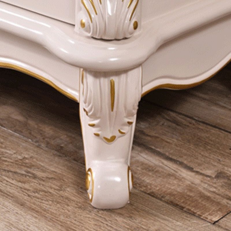 Glam 2-door Sideboard in White Solid Wood with Marble for Living Room Clearhalo 'buffet_sideboard' 'Buffets & Sideboards' 'furn' 'furn_buffet_sideboard' 'Furniture' 'Kitchen & Dining Furniture' 1200x1200_337b8268-2742-4a27-b8fe-421f8d7130b7