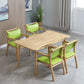 55.1 Inch Rectangular Natural Oak Dining Table Solid Wood Tabletop with 4 Legs