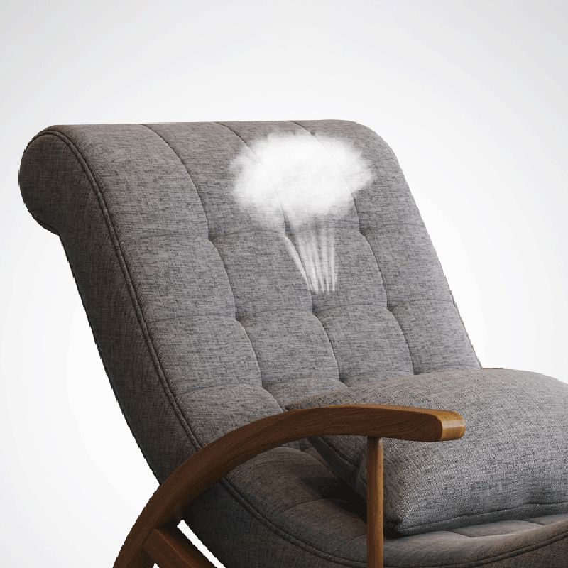 25.59 "brede accentstoel katoen blend lounge stoel met slee en kussen terug