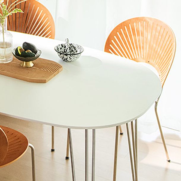 Sintered Stone Modern White Table for Restaurant Oval Dining Table with 4 Legs Clearhalo ' dining_table' 'Dining Tables & Seating' 'Dining Tables' 'furn' 'furn_dining_table' 'Furniture' 'furniture_dining_table' 'Kitchen & Dining Furniture' 'kitchen&dining_furn' 'kitchen' 'kitchen_dining_table' 1200x1200_337e88dc-4e57-43d7-87cd-4faafb69835f