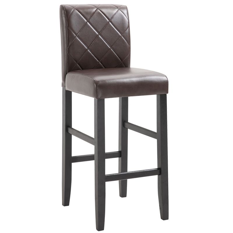 Contemporary Leather Solid Wood Barstool Bristol Bar Stool with Low Back Clearhalo 'Bar Furniture' 'Bar Stools' 'bar_stools' 'furn' 'furn_bar_stools' 'furniture_bar_stools' 'Kitchen & Dining Furniture' 'kitchen&dining_furn' 'kitchen' 'kitchen_furn' Furniture' 1200x1200_337f56c0-35b4-410d-a34a-4c8c13746187