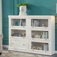 Urban Wooden Shelf Bookcase White Closed Back Bookshelf with Doors
