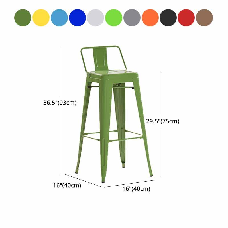 Industrial Iron Low Back Barstool 29.5" H Indoor Tall Stool with Square Seat Clearhalo 'Bar Furniture' 'Bar Stools' 'bar_stools' 'furn' 'furn_bar_stools' 'furniture_bar_stools' 'Kitchen & Dining Furniture' 'kitchen&dining_furn' 'kitchen' 'kitchen_furn' Furniture' 1200x1200_3383ffc5-c991-43ed-8124-f9ab952825e2
