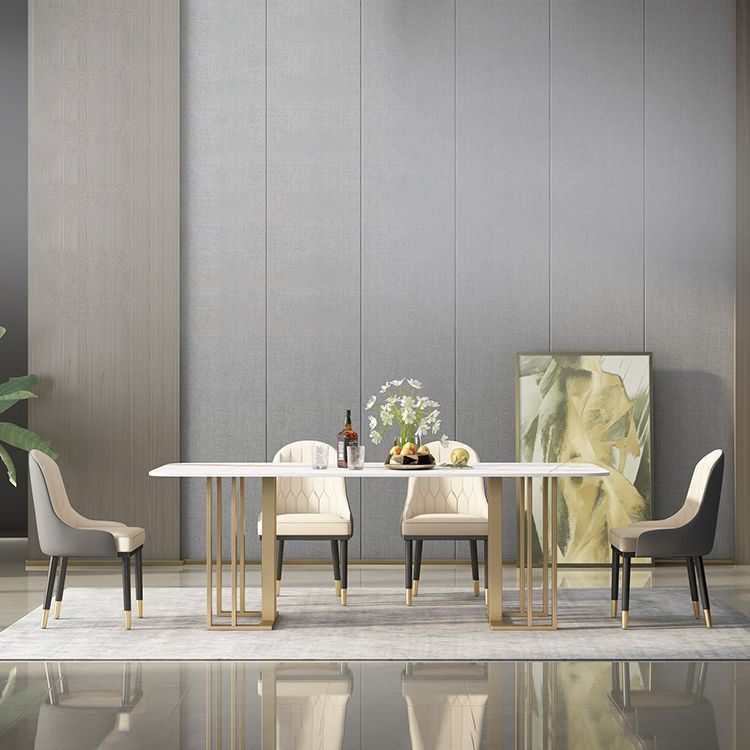 Glam 1/2/4/5/6 Pieces Dining Set Rectangle Stone Dining Table for Dining Room Clearhalo 'Dining Room Sets' 'Dining Tables & Seating' 'dining_room_set' 'furn' 'furn_dining_room_set' 'Furniture' 'furniture_dining_room_set' 'Kitchen & Dining Furniture' 1200x1200_3384bddd-d5f9-4e51-b300-3a46851b32db