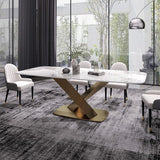 Stone Dining Table Traditional Luxury Dining Site Table with Stainless Steel Base Clearhalo ' dining_table' 'Dining Tables & Seating' 'Dining Tables' 'furn' 'furn_dining_table' 'Furniture' 'furniture_dining_table' 'Kitchen & Dining Furniture' 'kitchen&dining_furn' 'kitchen' 'kitchen_dining_table' 1200x1200_3384cae8-025d-4e04-9a8c-4ee98b9d2b78