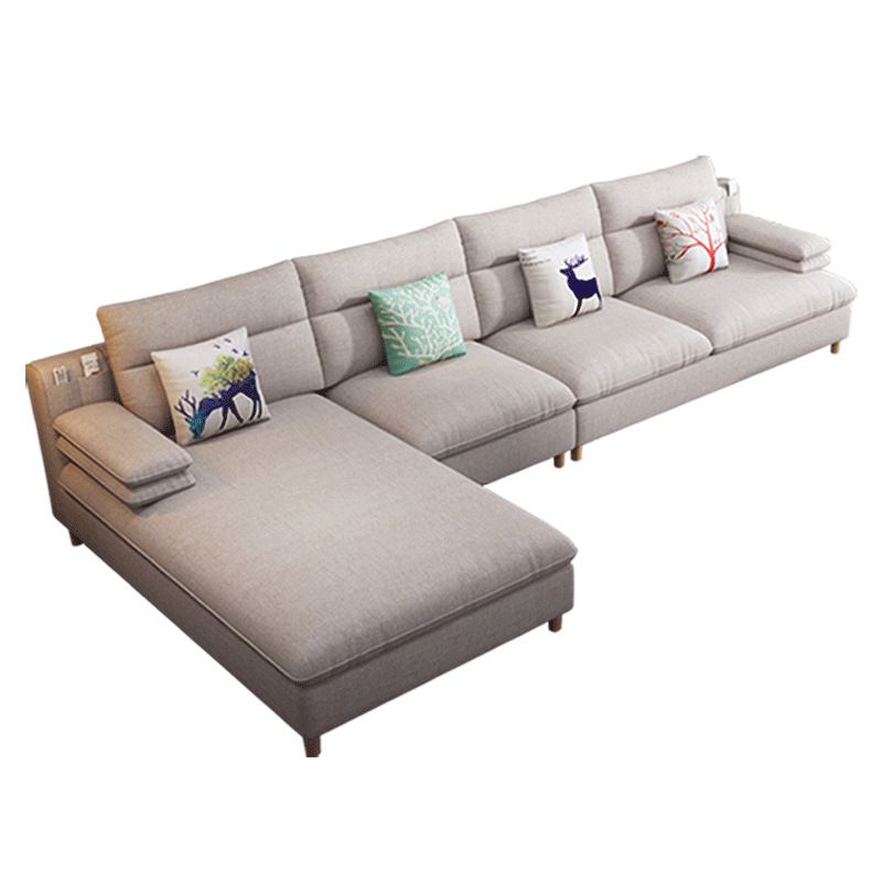 40.94 " H Pillow Top Arm Cotton Blend Sofa & Chaise for Living Room Clearhalo 'furn' 'furn_sectionals' 'Furniture' 'Living Room Furniture' 'Sectionals' 1200x1200_3385db79-23f5-4238-88d2-5b40c1f46916