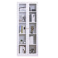 Modern Style Metal Bookshelf White Close Back Bookcase with Door for Home Office
