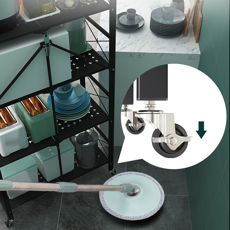 Industrial Folding Steel Etagere Bookshelf Open Bookshelf with Caster Wheels Clearhalo 'Bookcases' 'furn' 'furn_bookcases' 'Furniture' 'furniture_bookcases' 'Office Furniture' 1200x1200_3388feb2-7628-4fef-941c-a54a079a621c