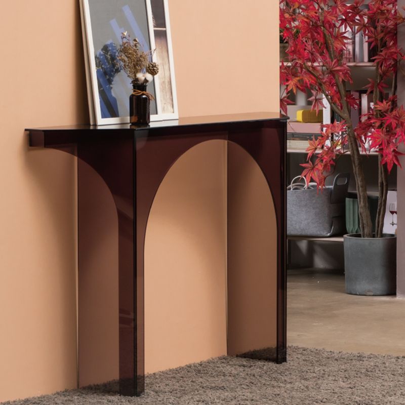 Free From Shape Contemporary Console Table Black Acrylic Console Sofa Table Clearhalo 'Console Tables' 'console_tables' 'Entry & Mudroom Furniture' 'furn' 'furn_console_tables' 'Furniture' 1200x1200_33899d30-eb1a-4e3b-abca-96739138c8b0