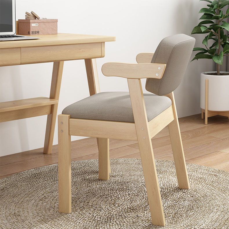 Contemporary Dining Open Back Chair Arm Chair with Wooden Legs for Kitchen Clearhalo ' kitchen&dining_furn' 'Dining Chairs' 'Dining Tables & Seating' 'dining_chair' 'Furniture' 'furniture_dining_chair' 'Kitchen & Dining Furniture' 'kitchen' 1200x1200_338a8d1d-132b-4784-9235-9d70c8245619