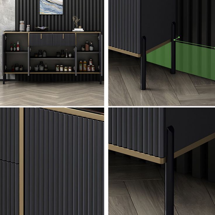 Glamstil Buffet Sideboard Sintered Stone Top Server mit Tür und Schublade für Wohnzimmer