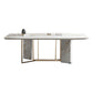 Glam Style Rectangle Table Sintered Stone Table with Metal Legs for Home