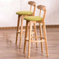 Low Back Dining Stools Industrial Armless Bar Stools with Wood Base