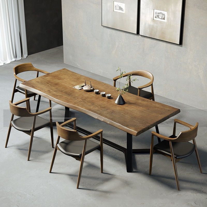 Escritorio de escritura de estilo contemporáneo Desk de oficina de reunión irregular de madera sólida