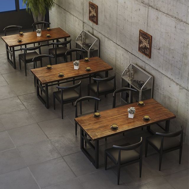 Industrial Solid Wood Dining Table Trestle Base Dining Site Table for Home Clearhalo ' dining_table' 'Dining Tables & Seating' 'Dining Tables' 'furn' 'furn_dining_table' 'Furniture' 'furniture_dining_table' 'Kitchen & Dining Furniture' 'kitchen&dining_furn' 'kitchen' 'kitchen_dining_table' 1200x1200_338d5047-b3ea-451c-8a21-7e0abac6484f