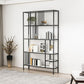 Glam Metal and Wood Shelf Bookcase Etagere Open Home Book Shelf with 5 Shelves Clearhalo 'Bookcases' 'furn' 'furn_bookcases' 'Furniture' 'Office Furniture' 1200x1200_338dcb18-ba5d-44ea-bf13-862309d40037
