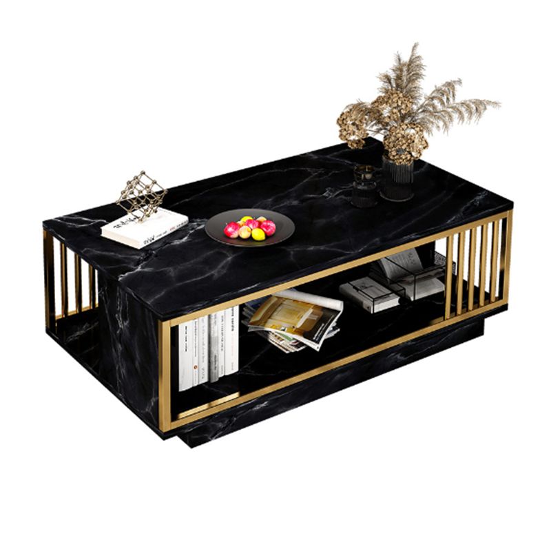 Modern Style Wooden Table with Rectangular Storage Rack Coffee Table Clearhalo 'Coffee & Accent Tables' 'Coffee Tables' 'coffee_tables' 'furn' 'furn_coffee_tables' 'Furniture' 'Living Room Furniture' 1200x1200_338e39f2-8ea4-4570-aa66-2e6f586310b4