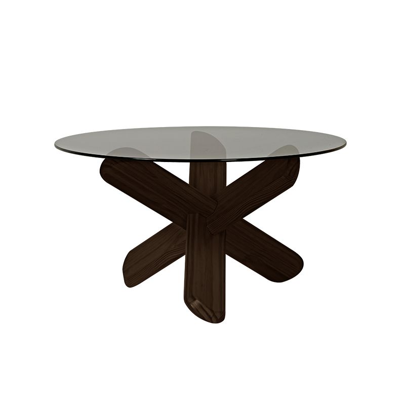 Tavolino moderno di vetro rotondo 17,7 "H tavolino da cocktail