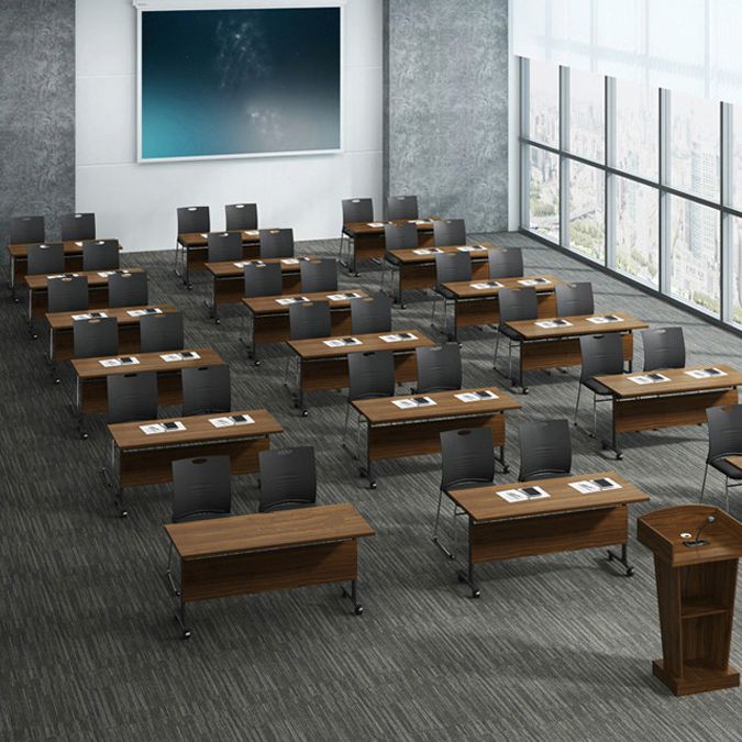 Scrivania pieghevole rettangolare in legno fabbricato scrivania moderna con ruote