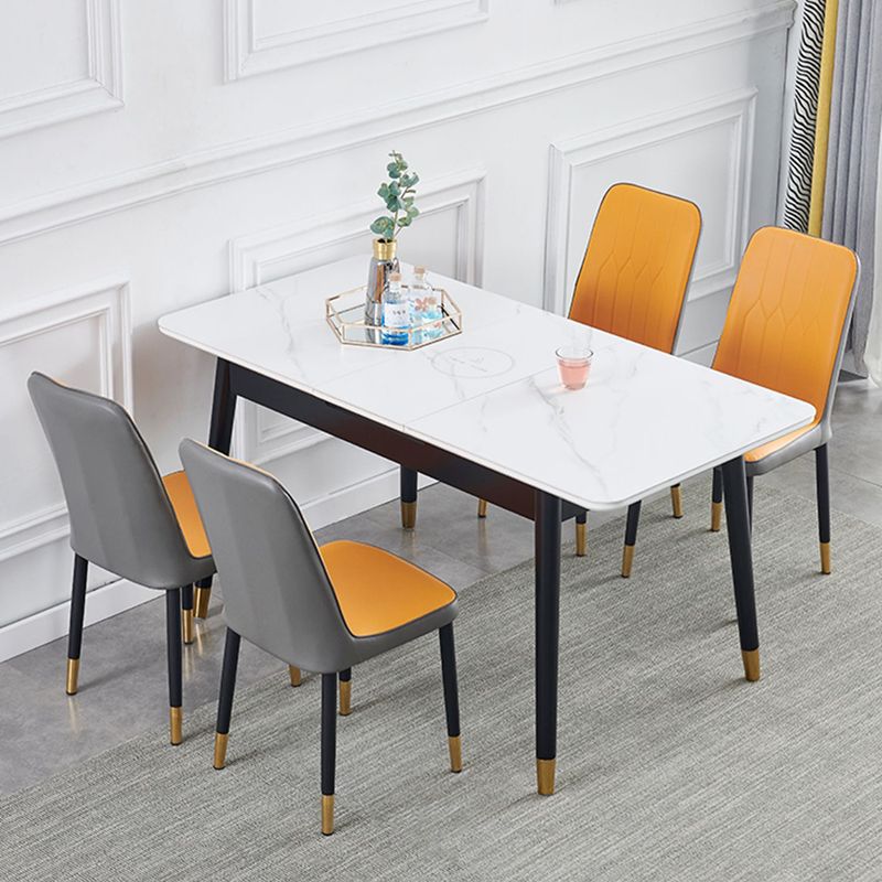 Modern Dining Table Rectangle Extendable Dining Table for Dining Room