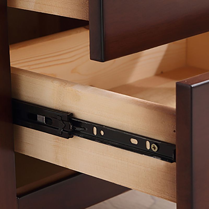 Mesa nocturna de madera sólida moderna con 2 cajones para sala de estar